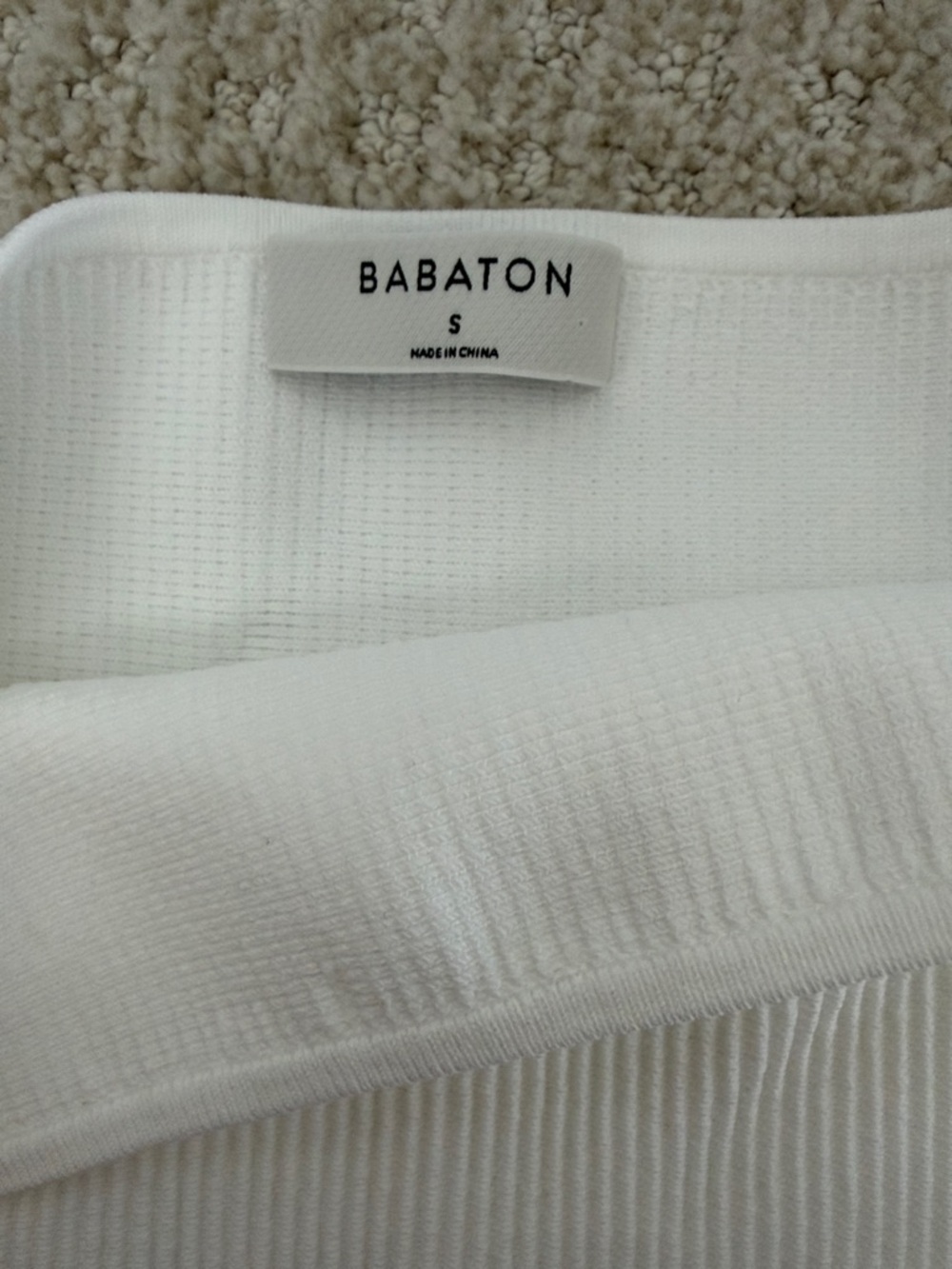 Babaton White Ribbed Mini Skirt - Picture 2 of 2